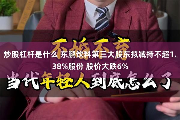 炒股杠杆是什么 东鹏饮料第三大股东拟减持不超1.38%股份 股价大跌6%